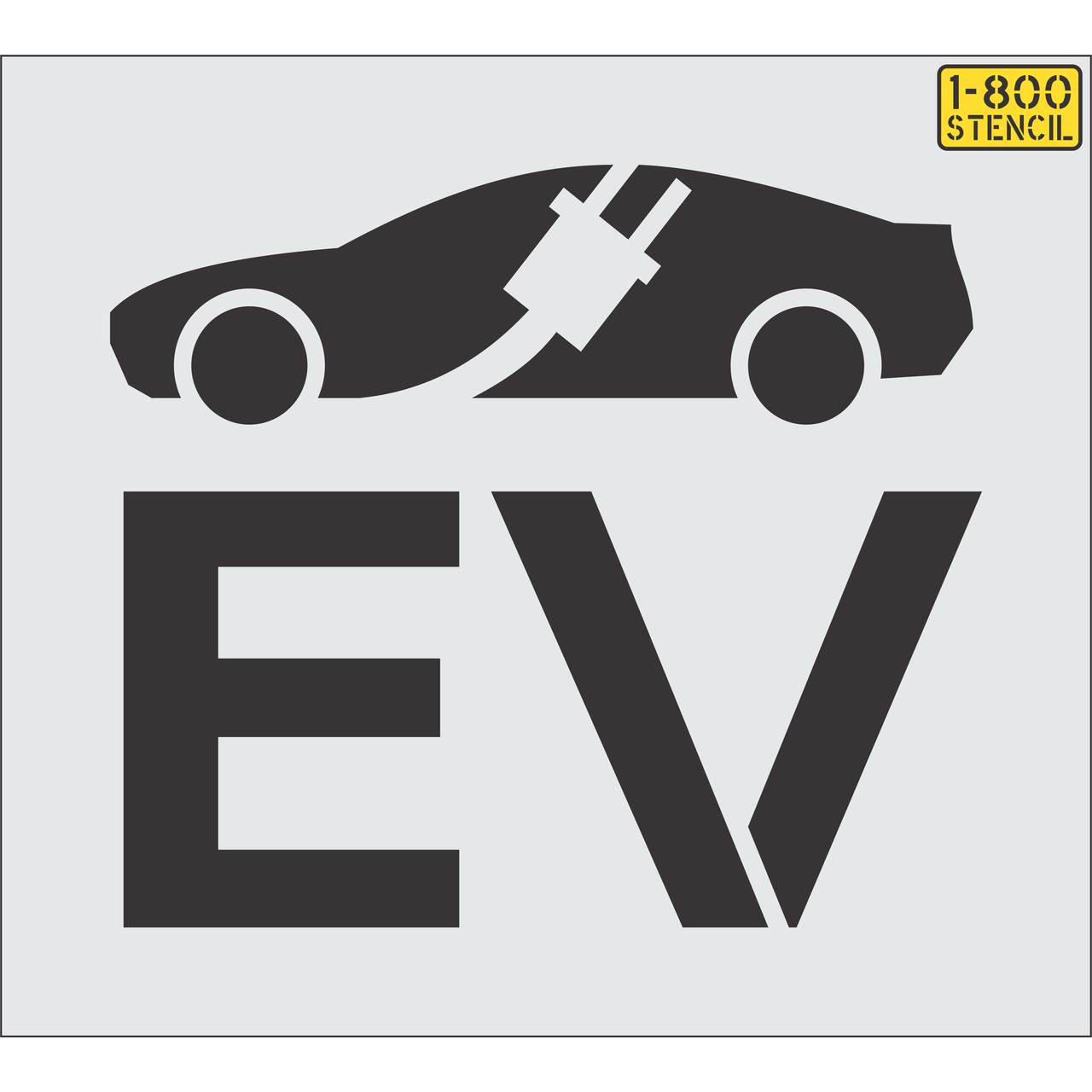 21 inch electric vehicle symbol pavement marking stencil for EV charging station and parking lot striping applications