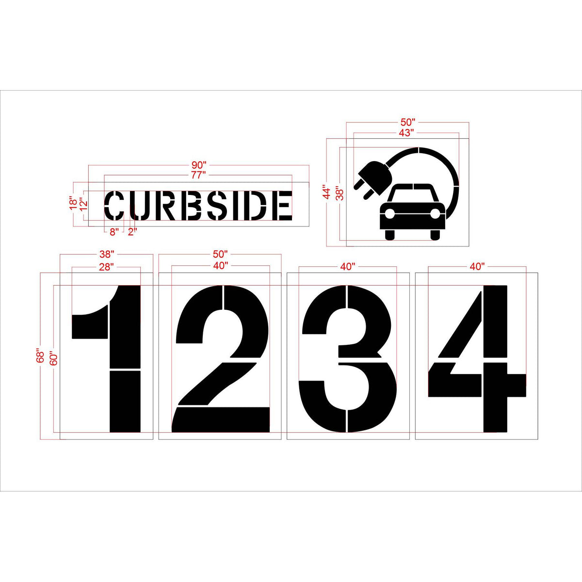 Aldi 6 Piece Striping Kit Stencil - High-quality stencil for pavement marking, durable and reusable