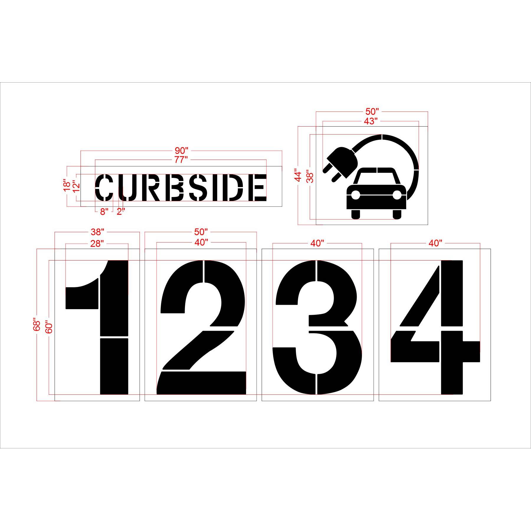 Aldi 6 Piece Striping Kit Stencil - High-quality stencil for pavement marking, durable and reusable