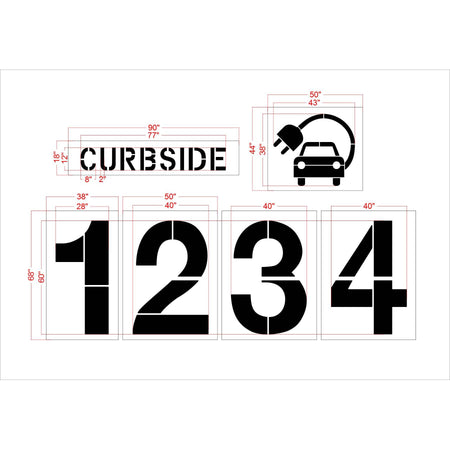 Aldi 6 Piece Striping Kit Stencil - High-quality stencil for pavement marking, durable and reusable