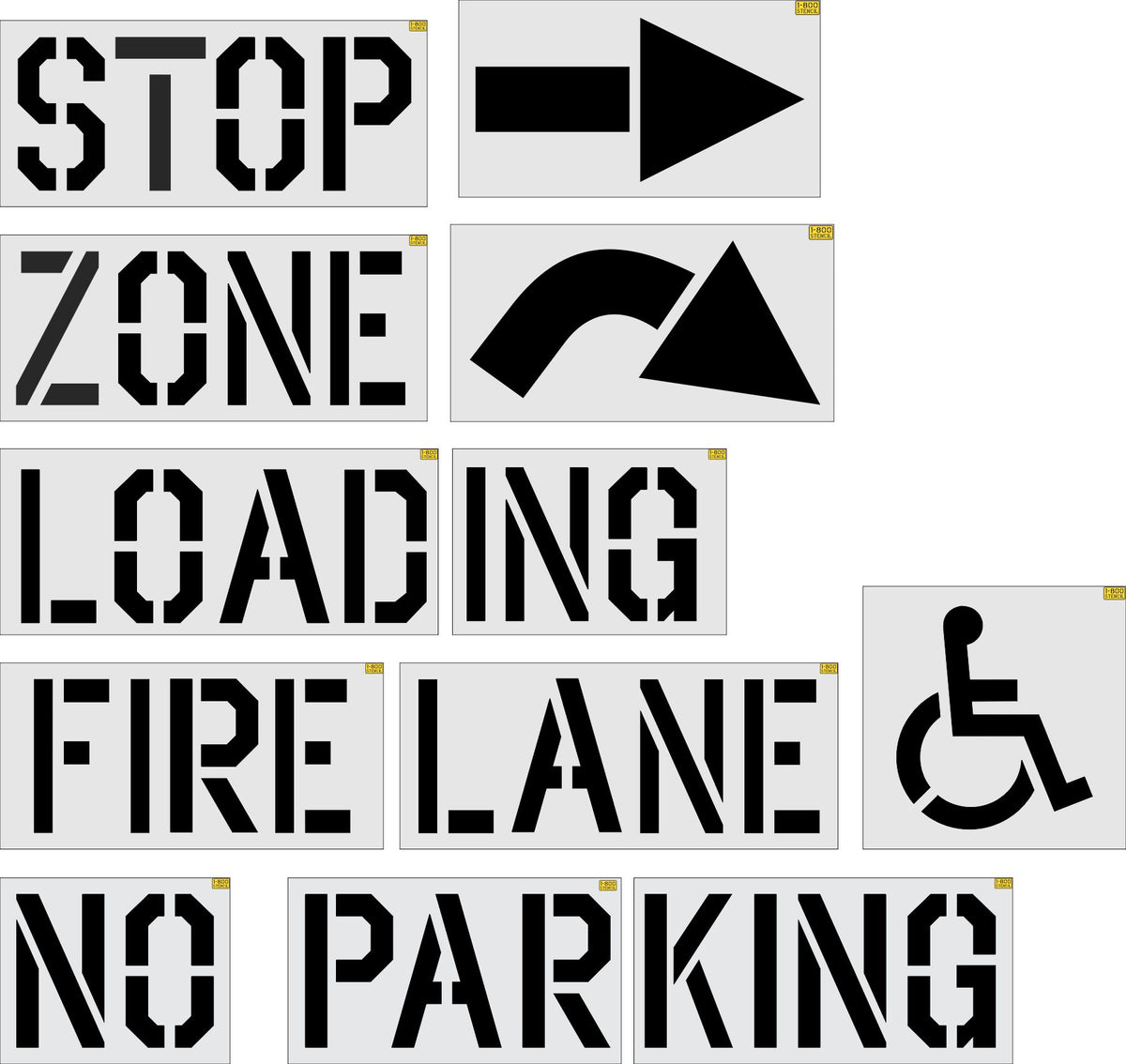 Lowes 7 Piece Parking Lot Stencil Kit - High-quality stencil for pavement marking, durable and reusable