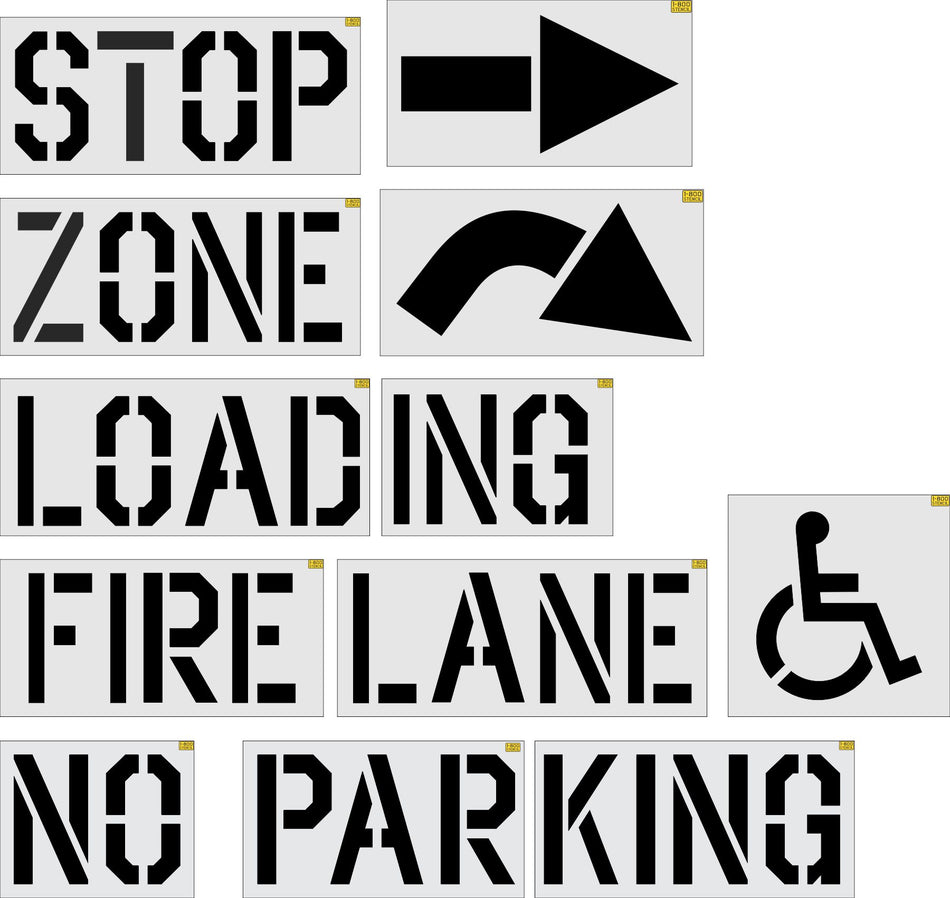 Lowes 7 Piece Parking Lot Stencil Kit - High-quality stencil for pavement marking, durable and reusable
