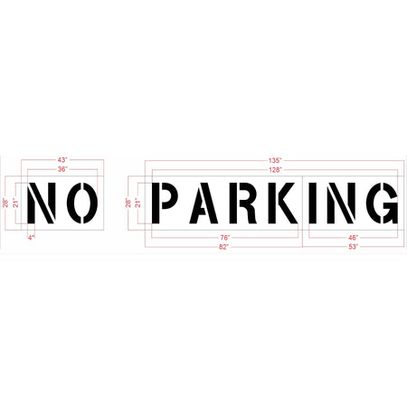 21" Aldi NO PARKING Stencil - High-quality stencil for pavement marking, durable and reusable