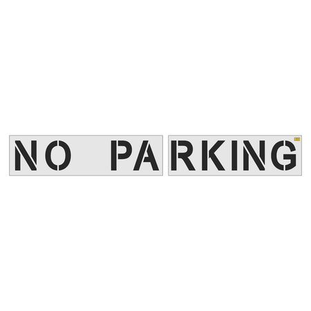 21 inch Aldi NO PARKING pavement marking stencil for retail parking lot and commercial traffic control striping applications