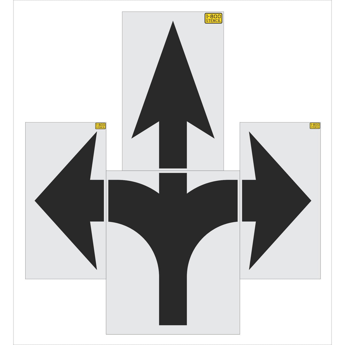 132 inch Amazon left straight right turn arrow stencil for warehouse and commercial pavement striping applications
