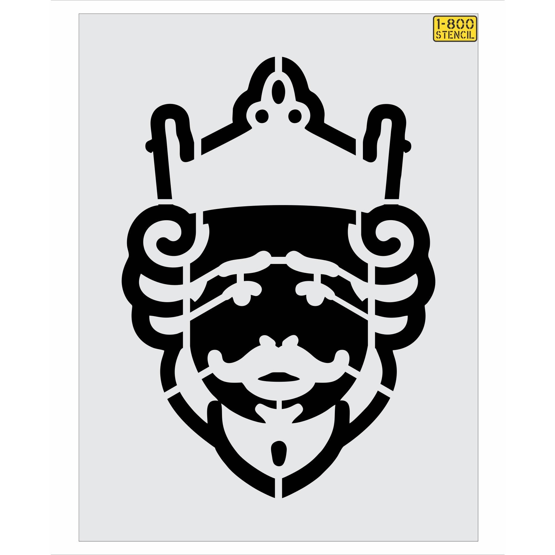 31" Burger King Head Logo Stencil - High-quality stencil for pavement marking, durable and reusable