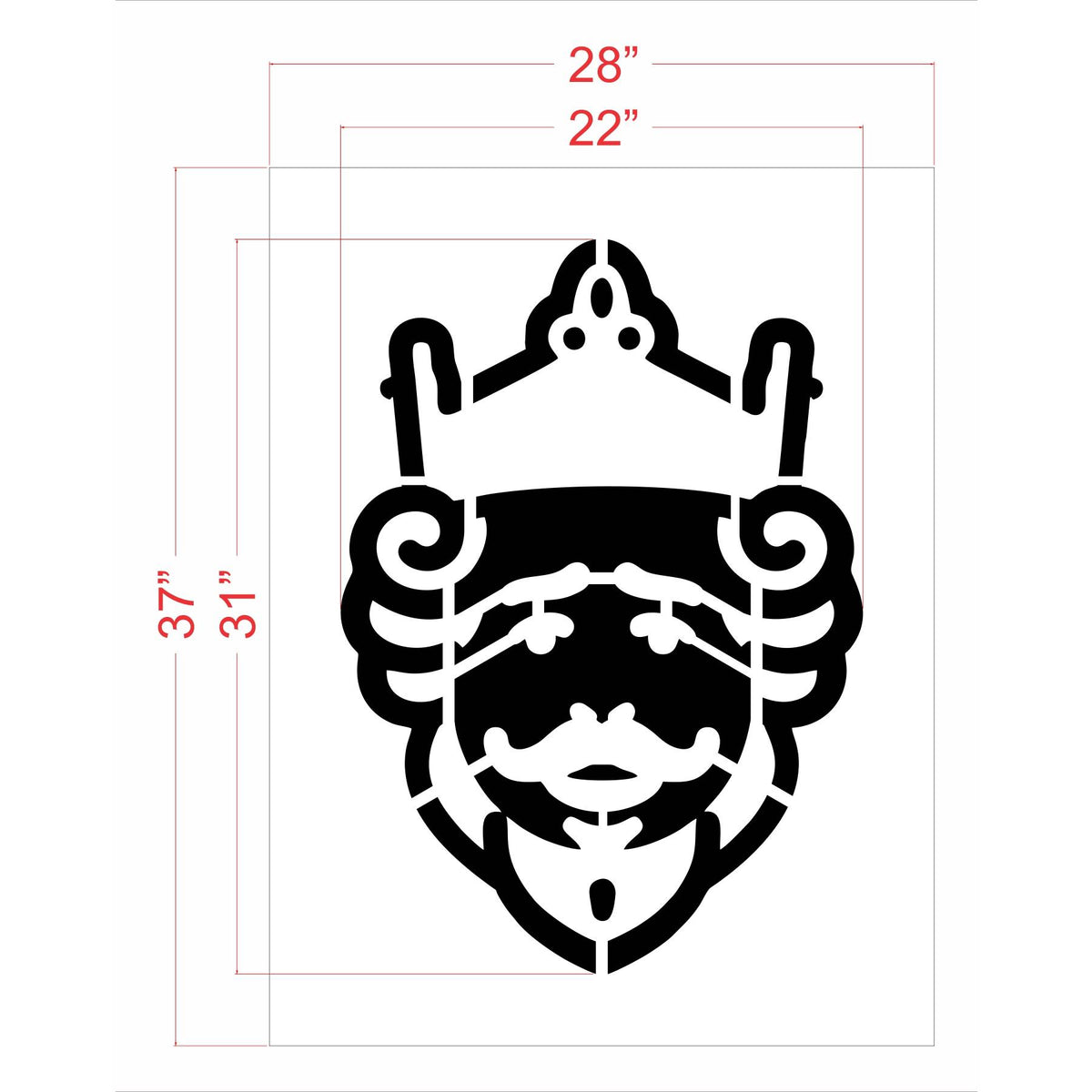 31" Burger King Head Logo Stencil - High-quality stencil for pavement marking, durable and reusable