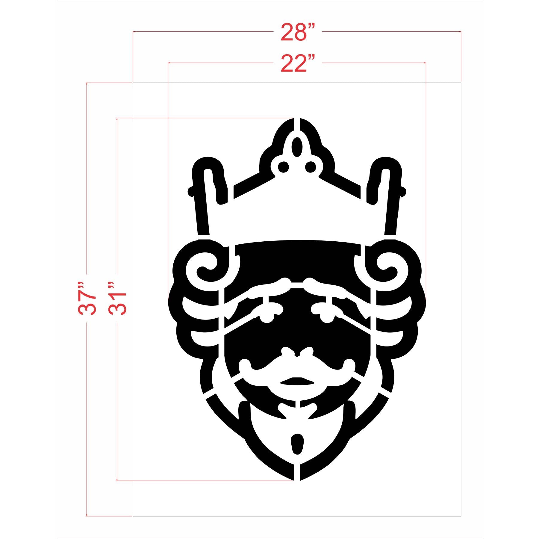 31" Burger King Head Logo Stencil - High-quality stencil for pavement marking, durable and reusable