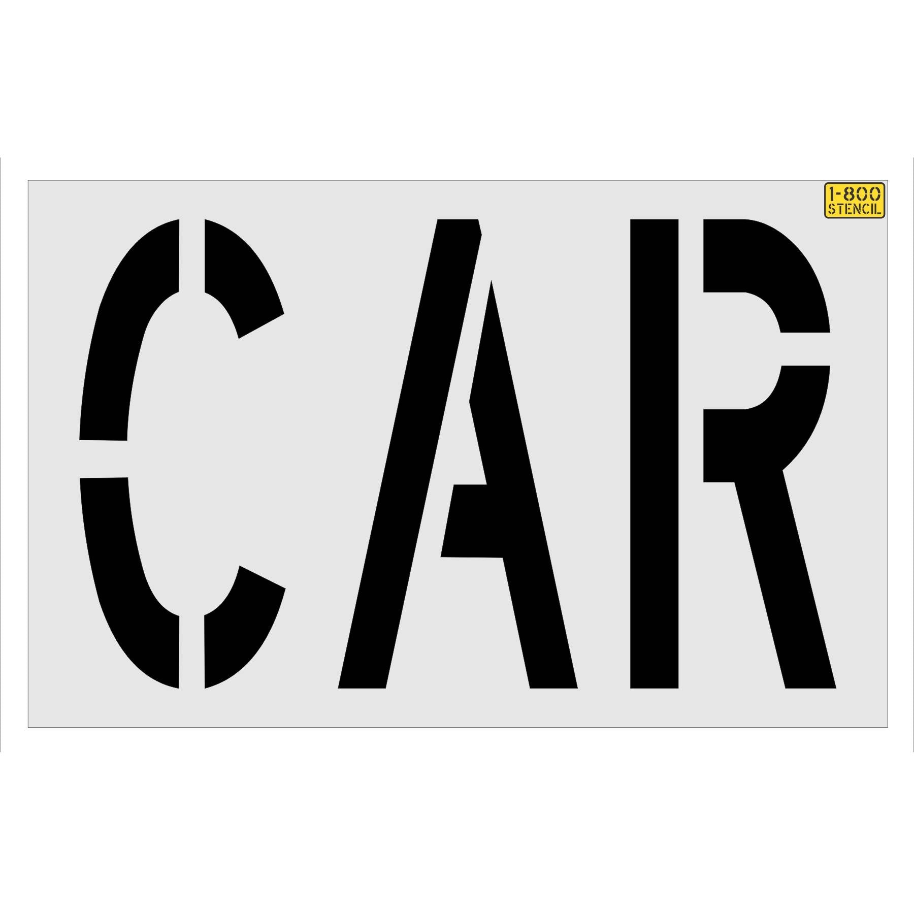 36 inch Costco CAR stencil for parking lot pavement marking and retail striping applications