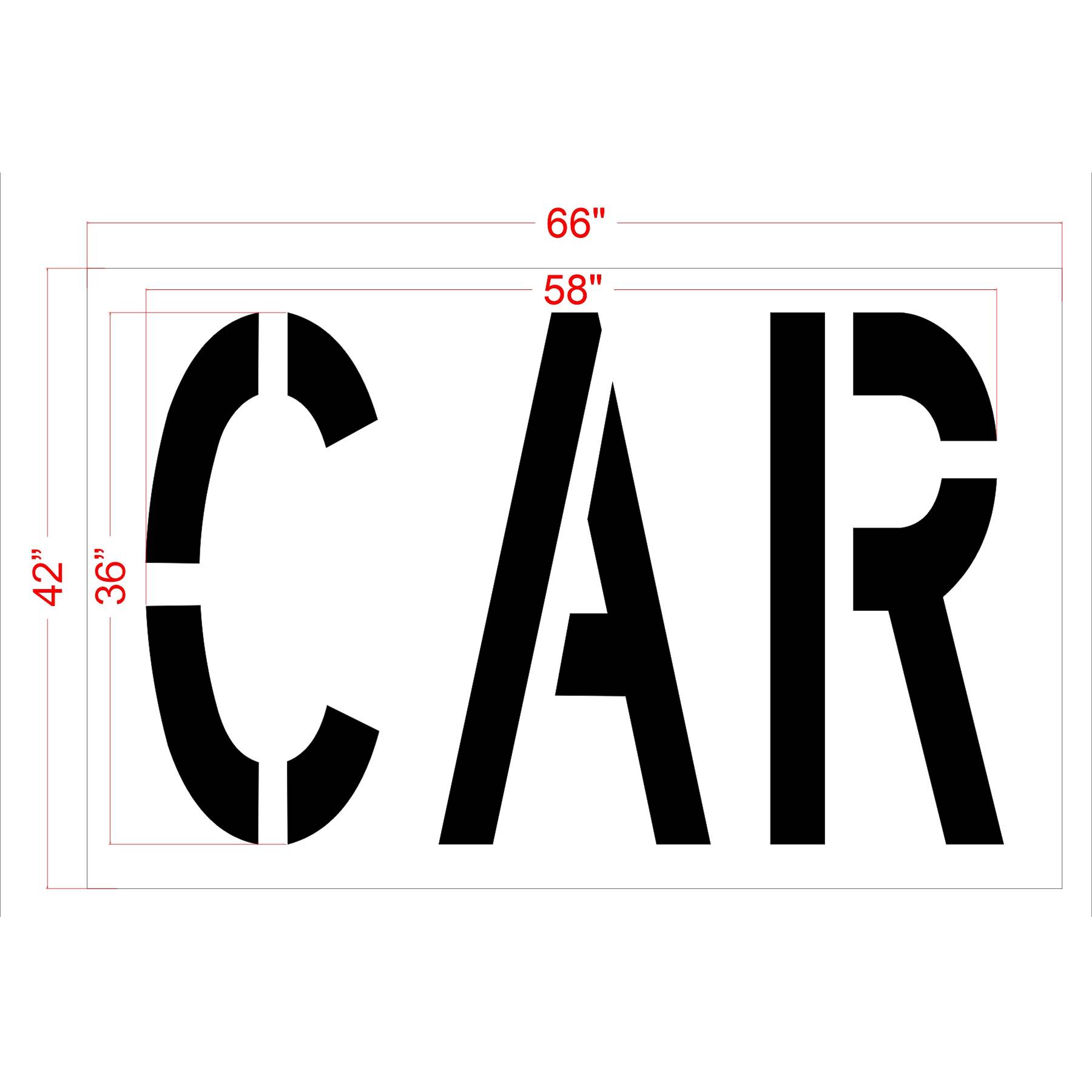 36 inch Costco CAR stencil for parking lot pavement marking and retail striping applications