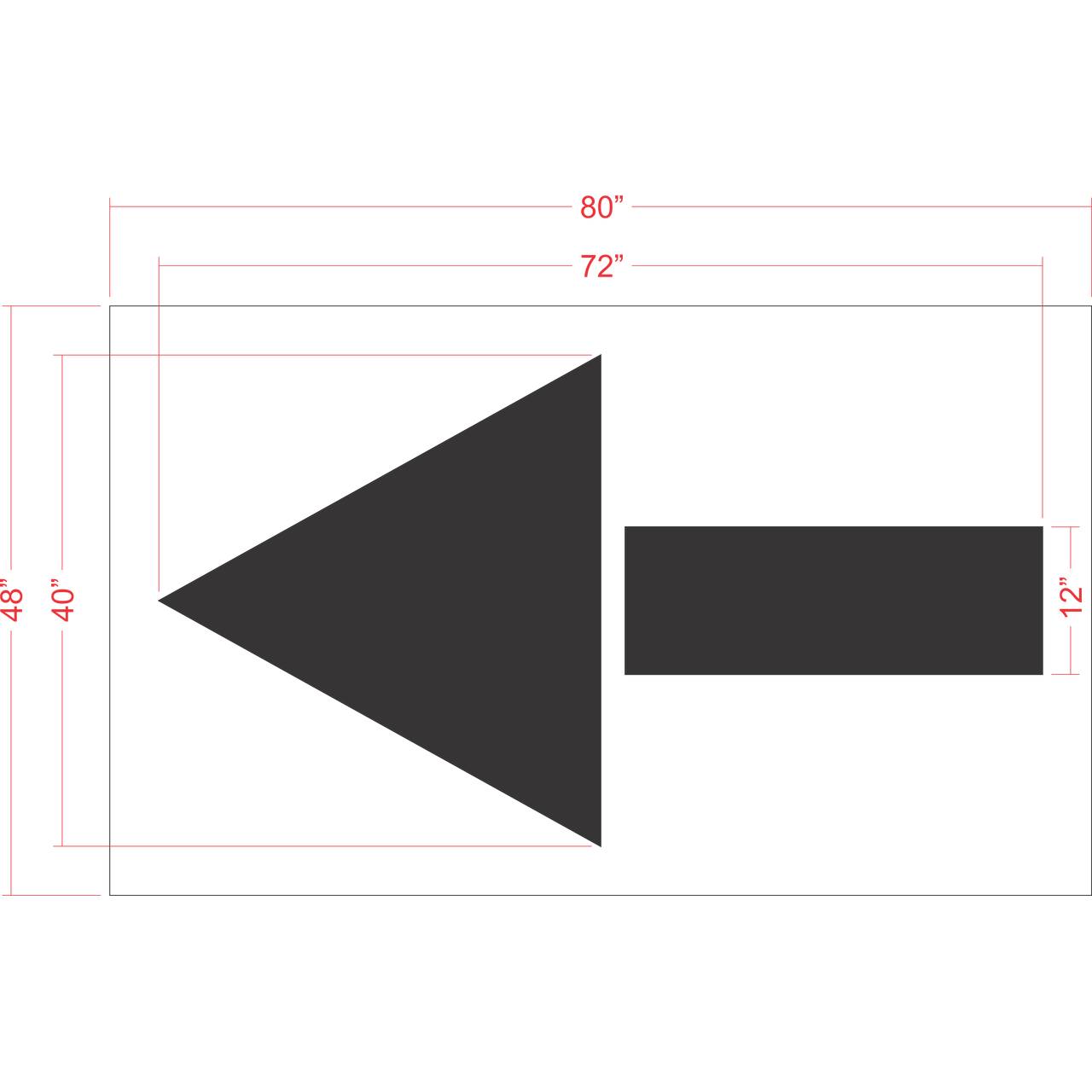 72 inch Chick-Fil-A straight arrow pavement marking stencil for drive-thru and parking lot traffic direction striping applications