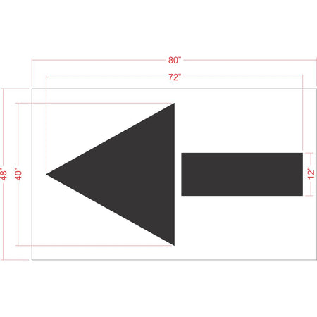 72 inch Chick-Fil-A straight arrow pavement marking stencil for drive-thru and parking lot traffic direction striping applications