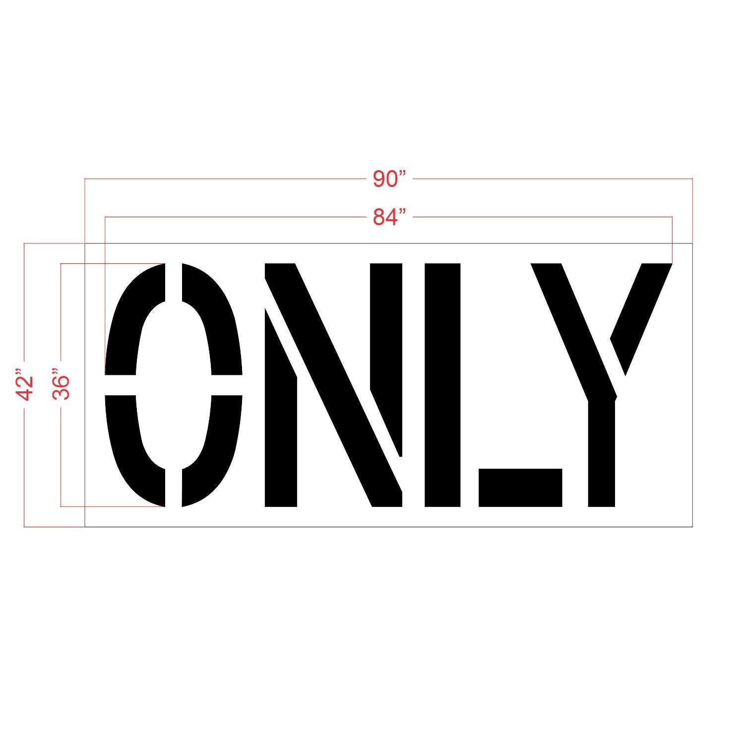 36 inch Chick-Fil-A ONLY pavement marking stencil for drive-thru and parking lot striping applications