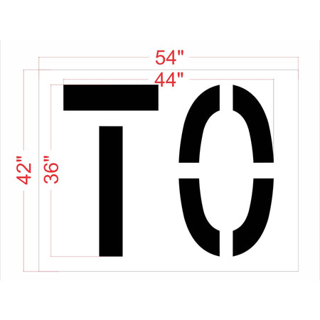 36" Chick-Fil-a TO Stencil - High-quality stencil for pavement marking, durable and reusable