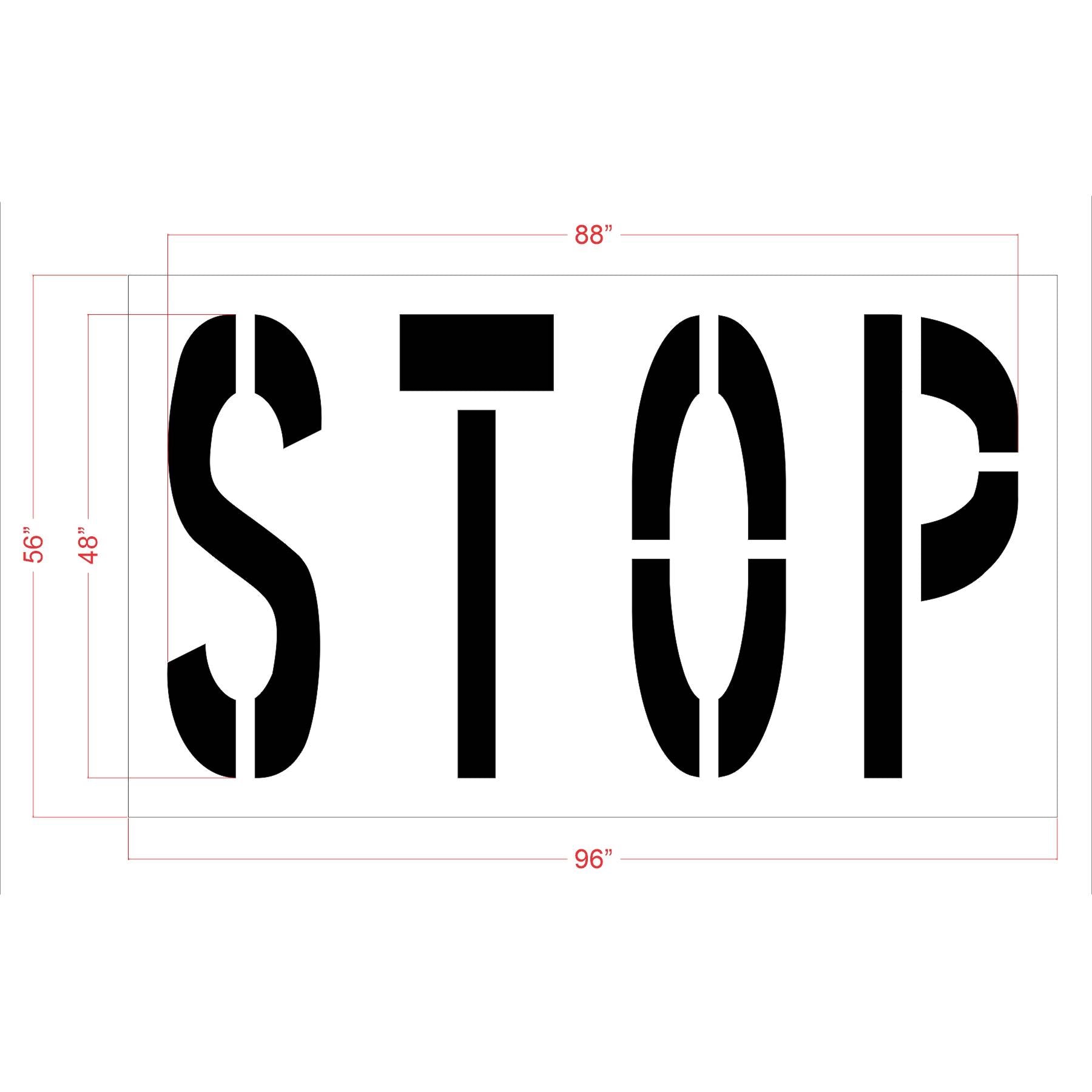 48 inch STOP stencil for Chase Bank drive-through and commercial pavement striping applications