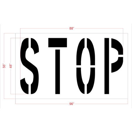 48 inch STOP stencil for Chase Bank drive-through and commercial pavement striping applications