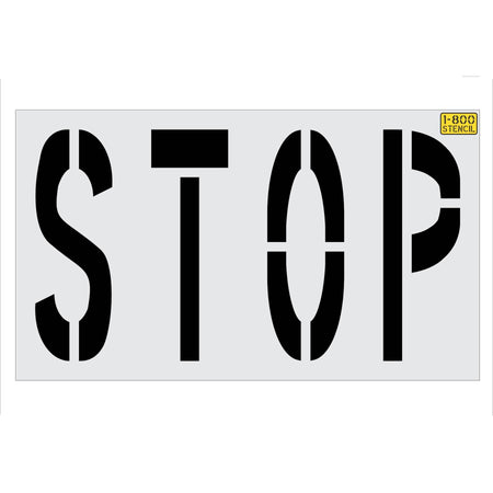 48 inch STOP stencil for Chase Bank drive-through and commercial pavement striping applications