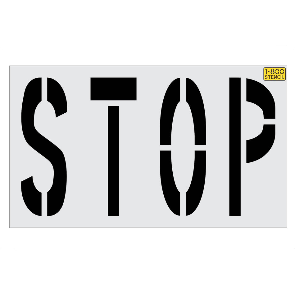 48 inch STOP stencil for Chase Bank drive-through and commercial pavement striping applications