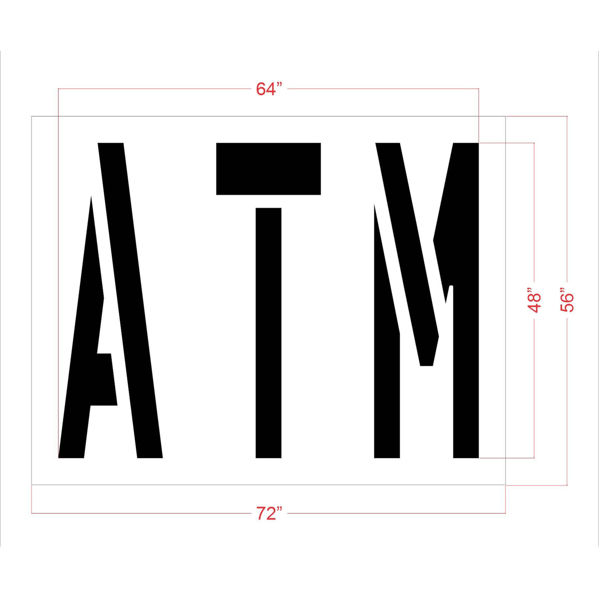 48 inch ATM stencil for Chase Bank parking lot and drive-through pavement striping applications