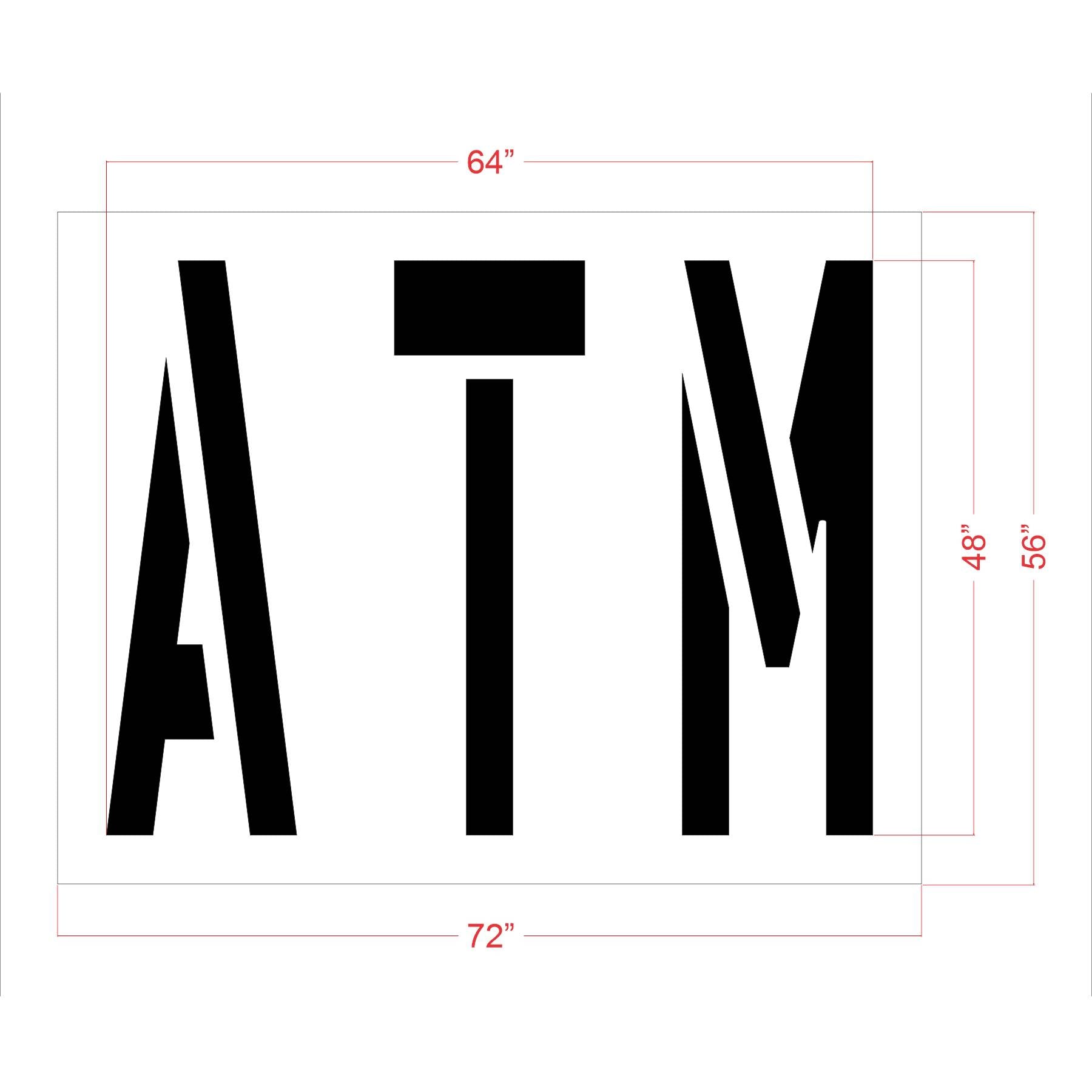 48 inch ATM stencil for Chase Bank parking lot and drive-through pavement striping applications