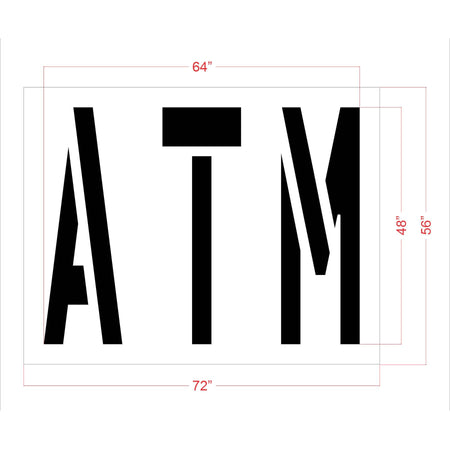 48 inch ATM stencil for Chase Bank parking lot and drive-through pavement striping applications