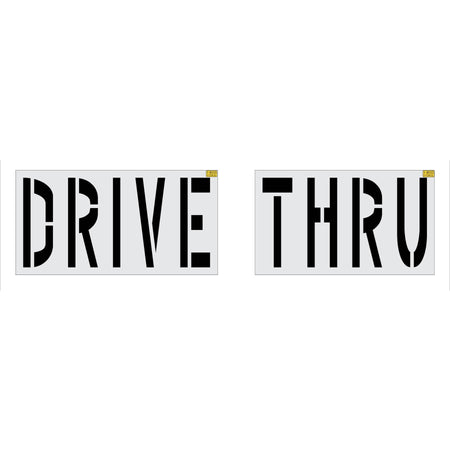 48 inch DRIVE THRU stencil for Chase Bank drive-through lane pavement striping applications