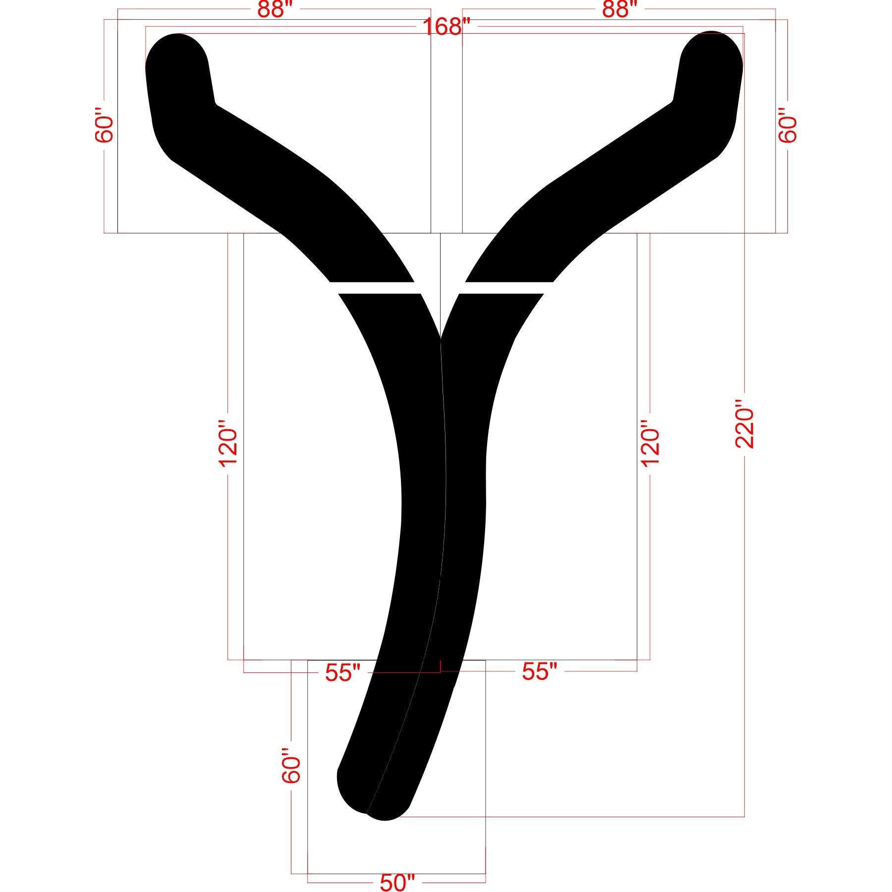 222 inch Dunkin’ Donuts straight arrow stencil without chevron for drive-thru and parking lot traffic direction pavement striping applications