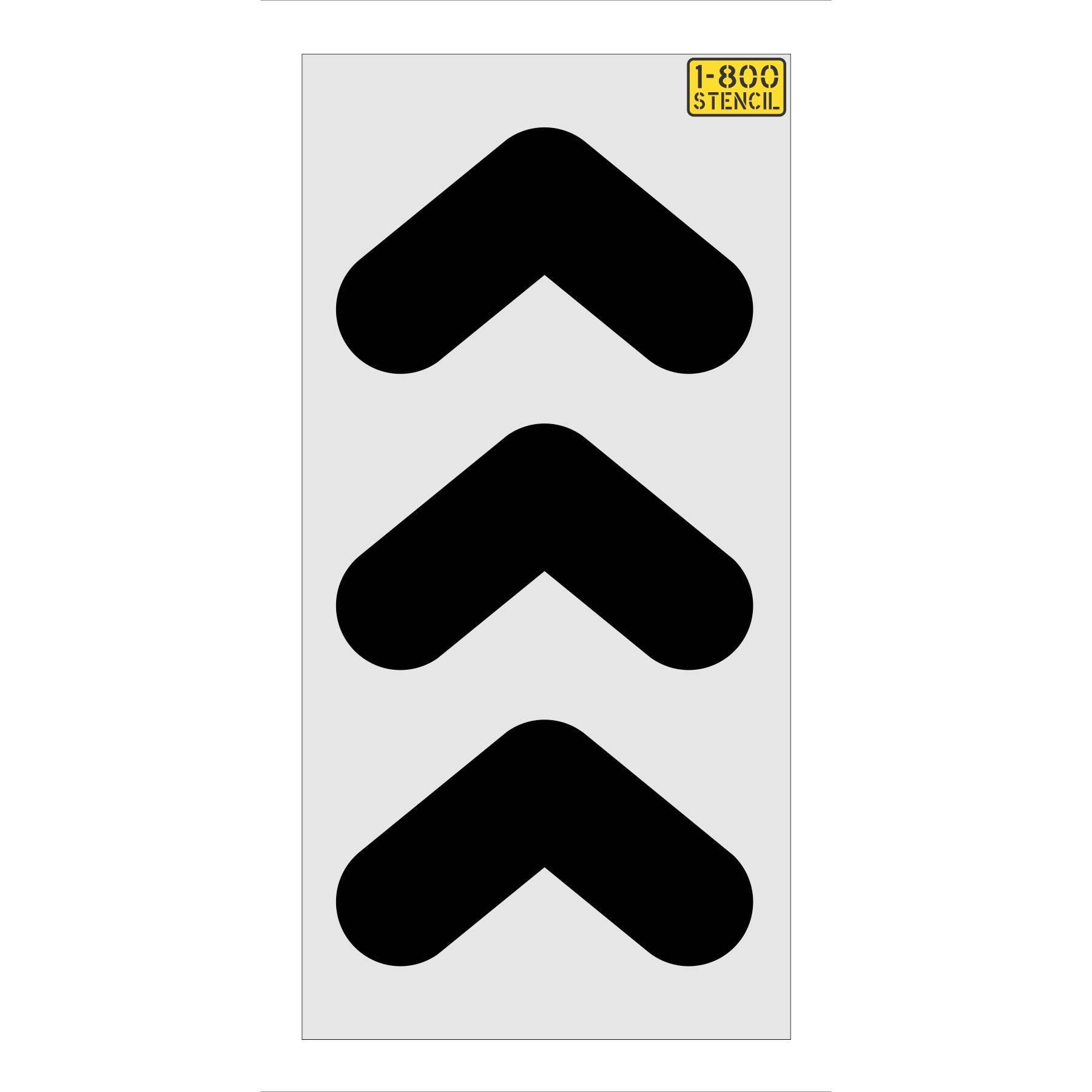 79 inch Dunkin’ Donuts chevron stencil for drive-thru and parking lot traffic direction pavement striping applications