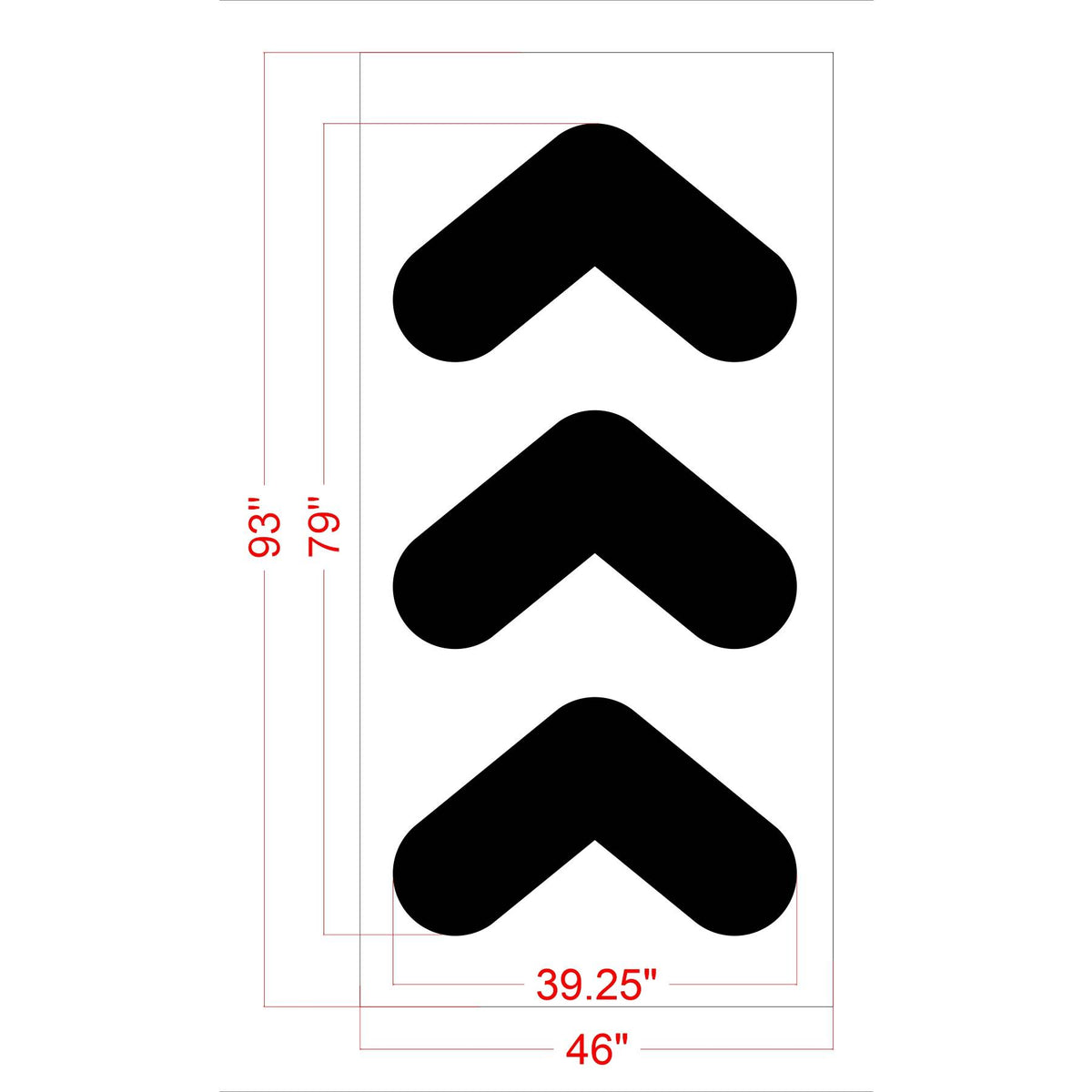 79 inch Dunkin’ Donuts chevron stencil for drive-thru and parking lot traffic direction pavement striping applications