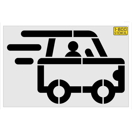 55" Dunkin Donuts Zoom Car Stencil - High-quality stencil for pavement marking, durable and reusable