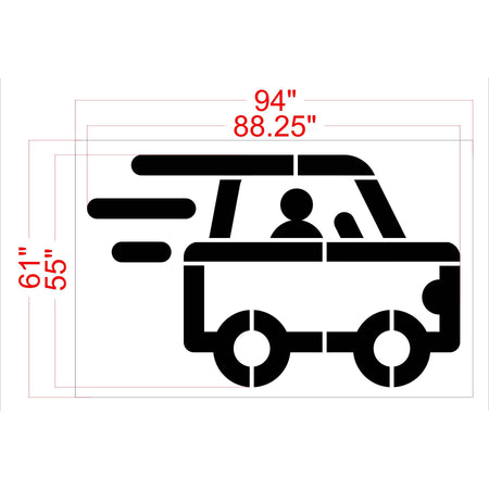 55" Dunkin Donuts Zoom Car Stencil - High-quality stencil for pavement marking, durable and reusable