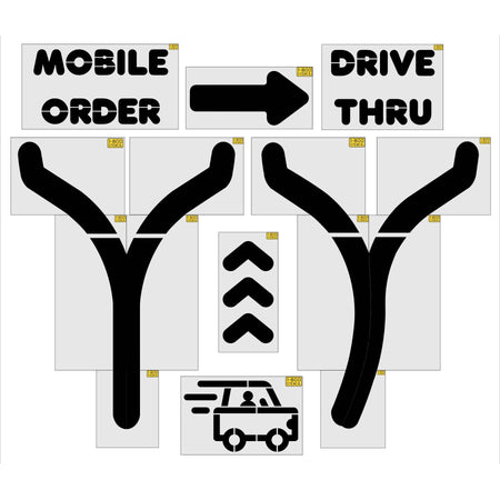{7pc} Dunkin Donuts Current Spec Stencil Kit - High-quality stencil for pavement marking, durable and reusable
