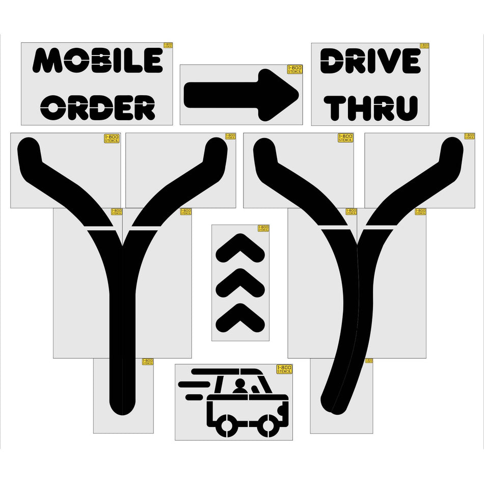 {7pc} Dunkin Donuts Current Spec Stencil Kit - High-quality stencil for pavement marking, durable and reusable