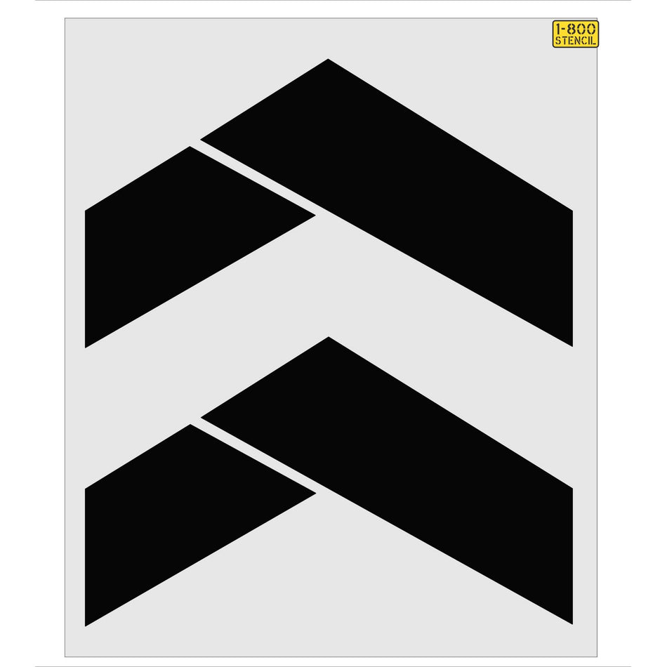 64 inch Dollar Fresh chevron stencil for parking lot traffic direction and commercial pavement striping