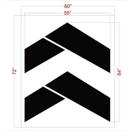64 inch Dollar Fresh chevron stencil for parking lot traffic direction and commercial pavement striping