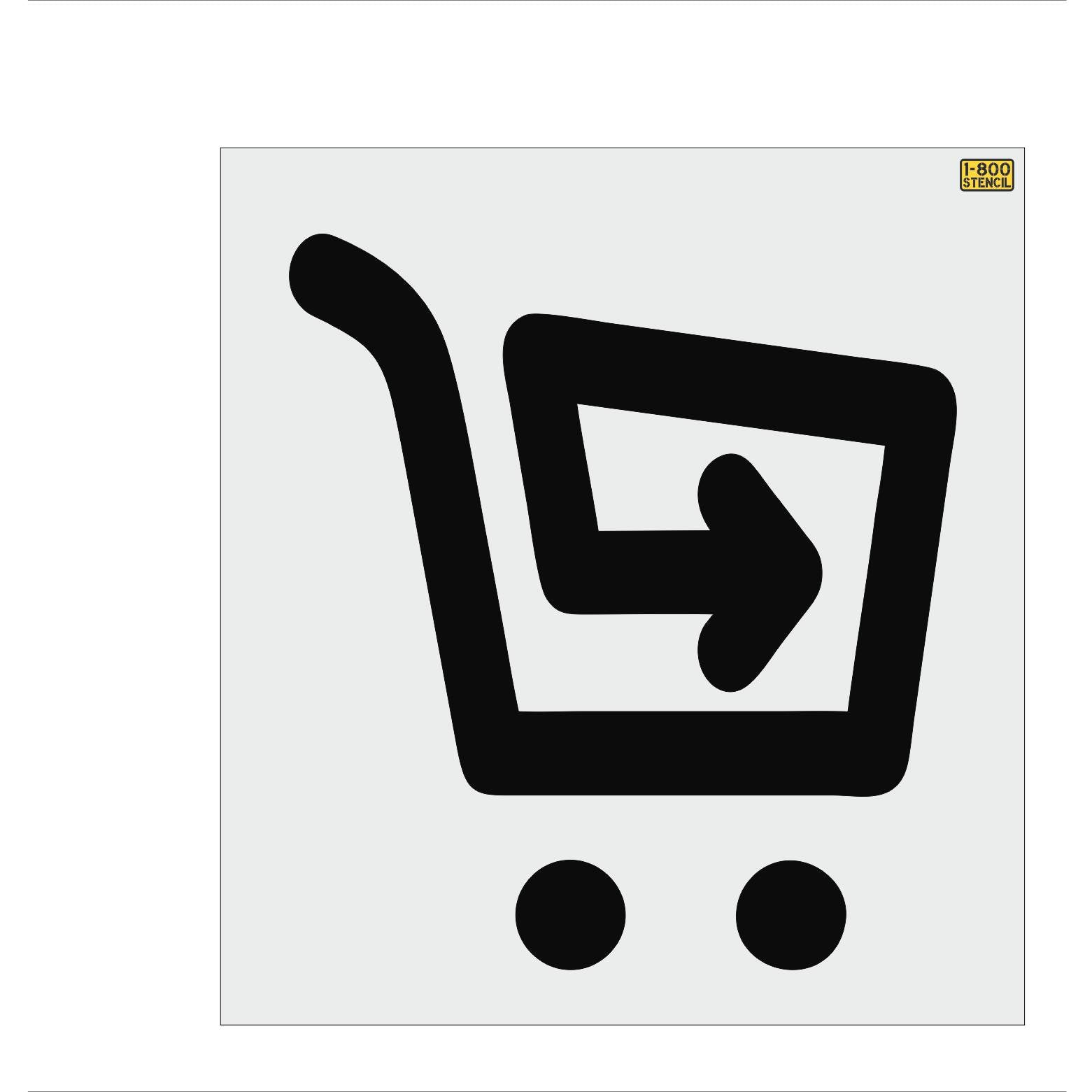 40-inch Hy-Vee cart return pavement marking stencil for parking lot organization