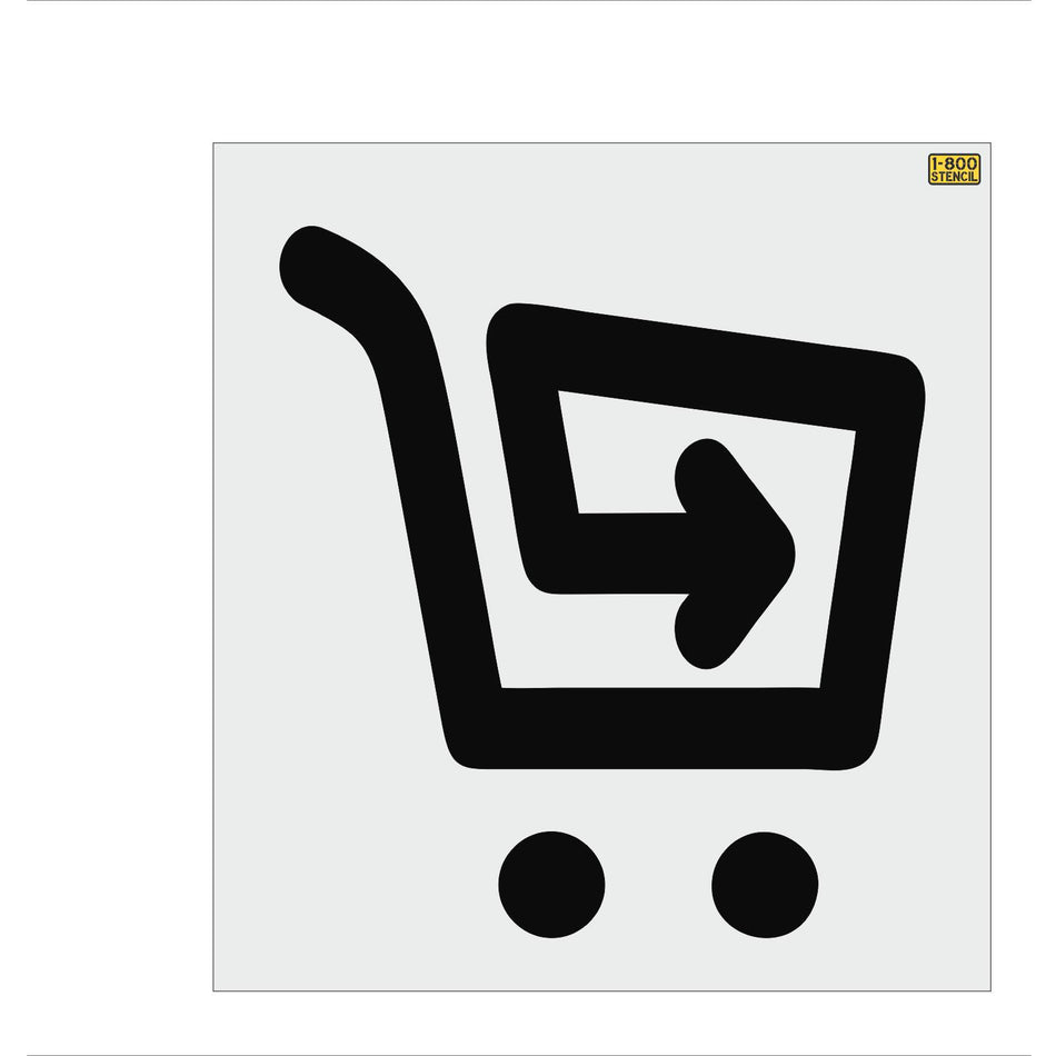 40-inch Hy-Vee cart return pavement marking stencil for parking lot organization