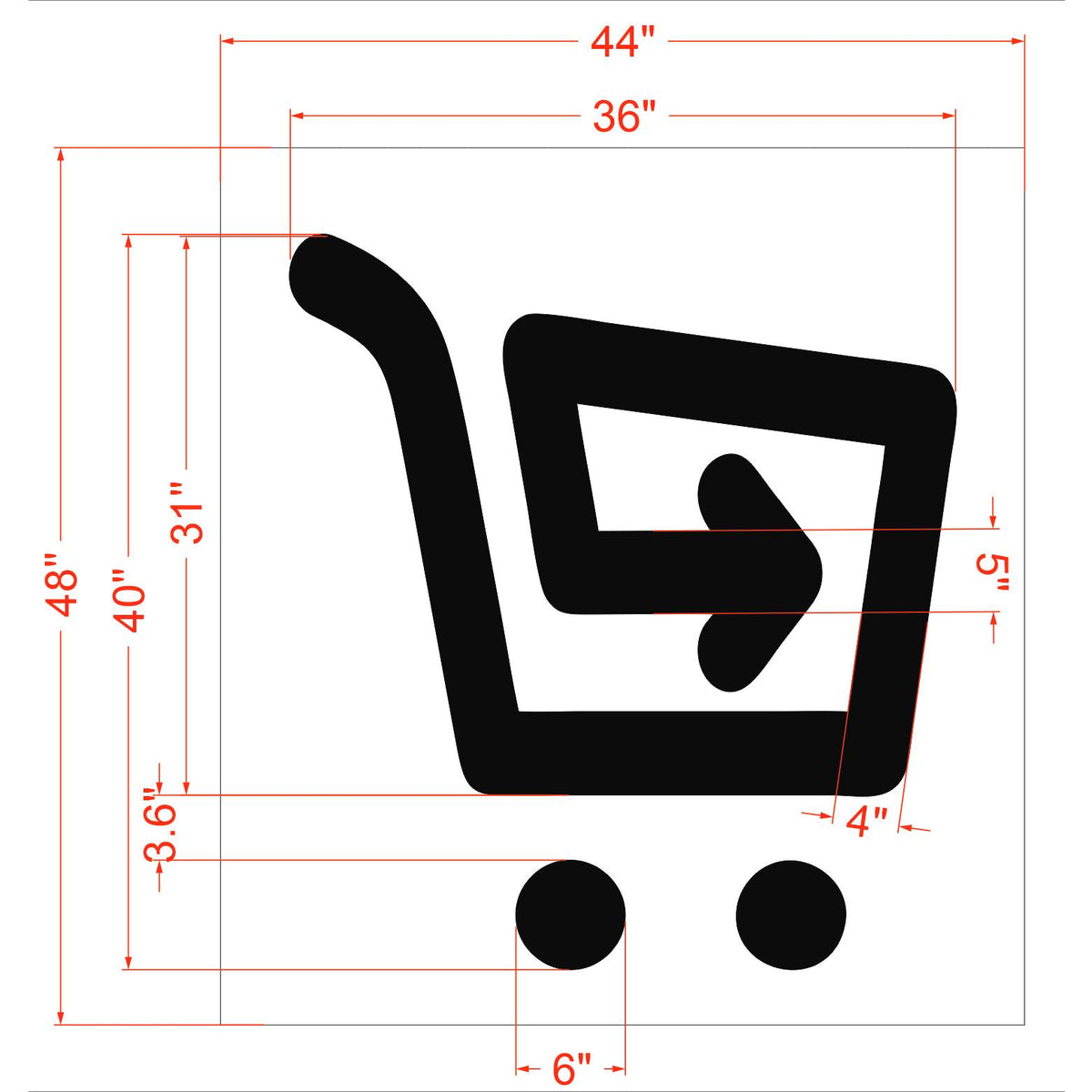 40-inch Hy-Vee cart return pavement marking stencil for parking lot organization