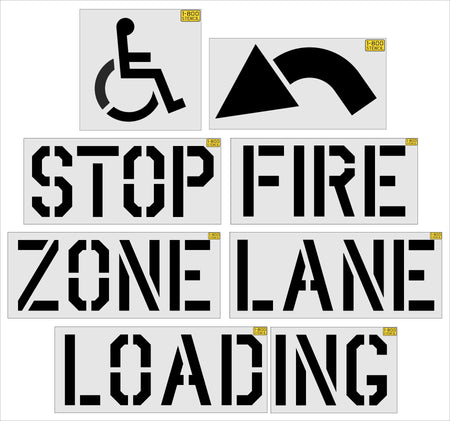 {5 pc} Lowes Starter Stencil Kit - High-quality stencil for pavement marking, durable and reusable