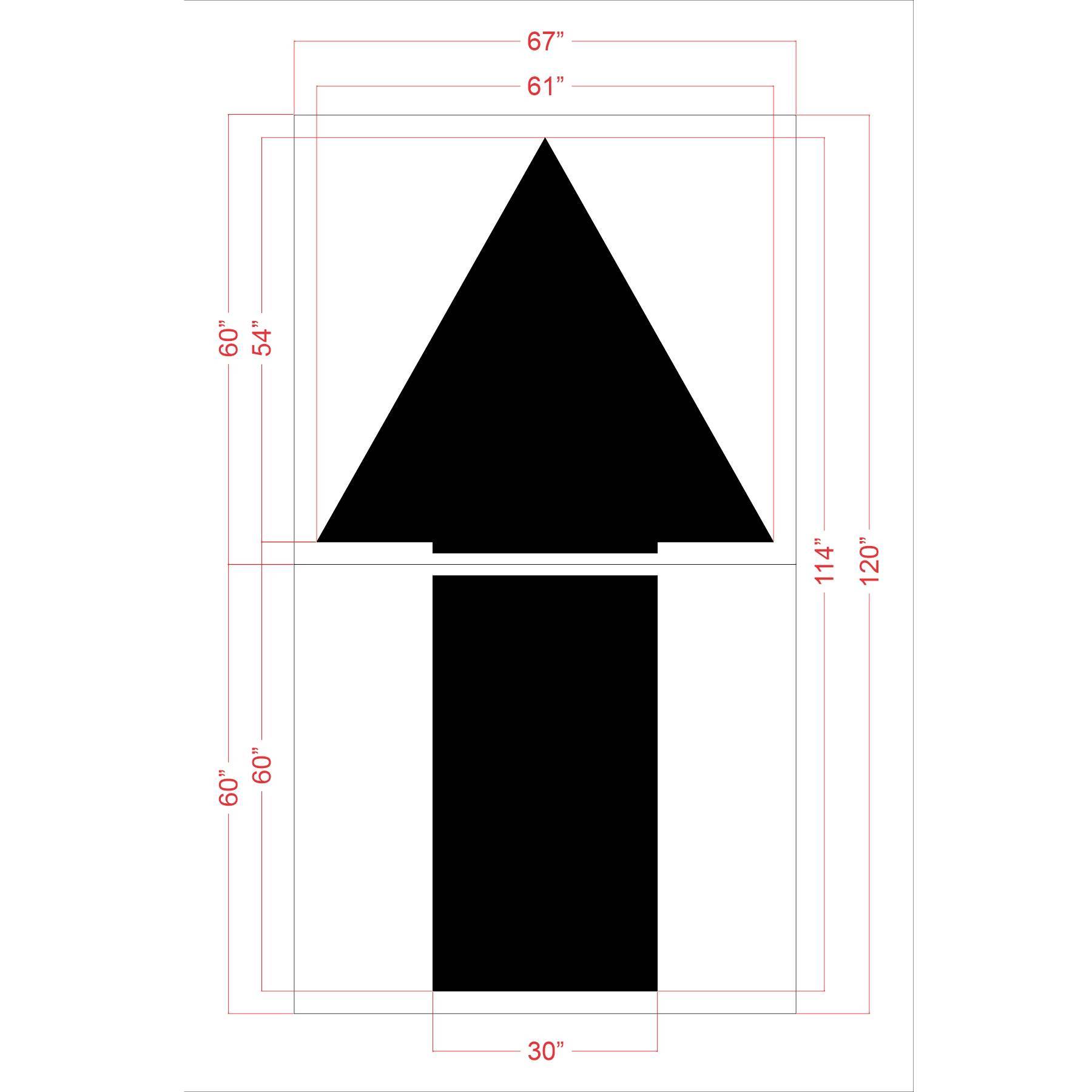 114 inch Panera Bread straight arrow stencil for drive-thru and parking lot traffic direction pavement striping applications