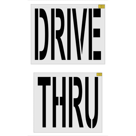 36 inch Panera Bread DRIVE THRU stencil for restaurant drive-thru and parking lot pavement striping applications