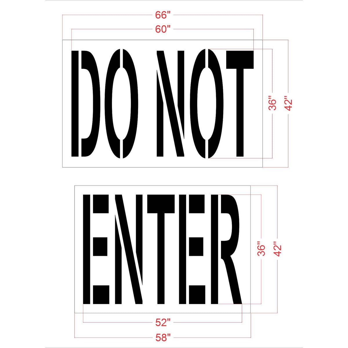 36 inch Panera Bread DO NOT ENTER stencil for drive-thru and parking lot traffic control pavement striping