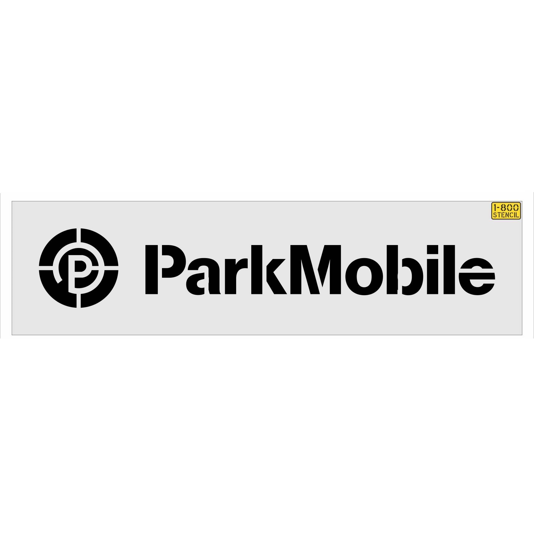 6 inch ParkMobile logo stencil for parking lot mobile payment space pavement marking