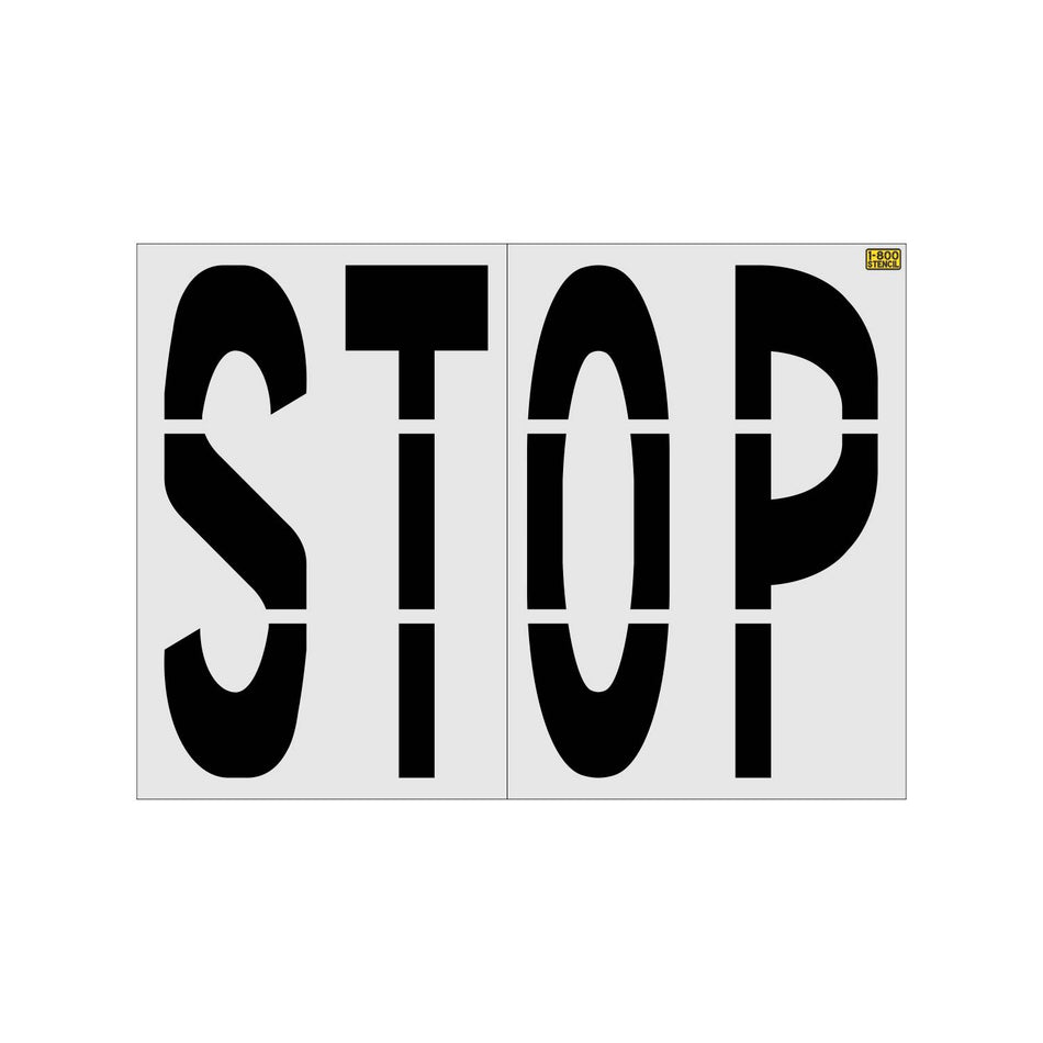 72-inch STOP pavement marking stencil for Raising Cane’s parking lot traffic control