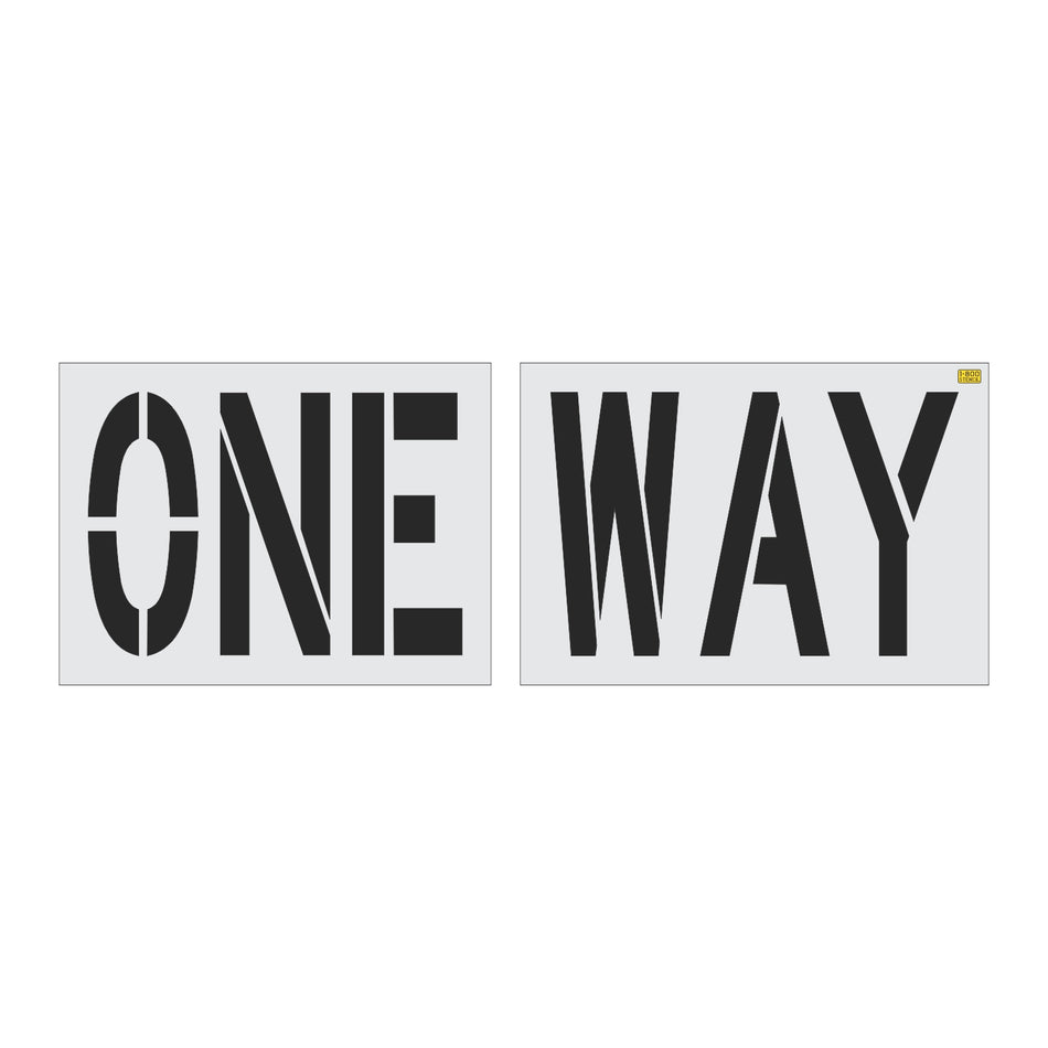Two 'ONE WAY' signs on a white background