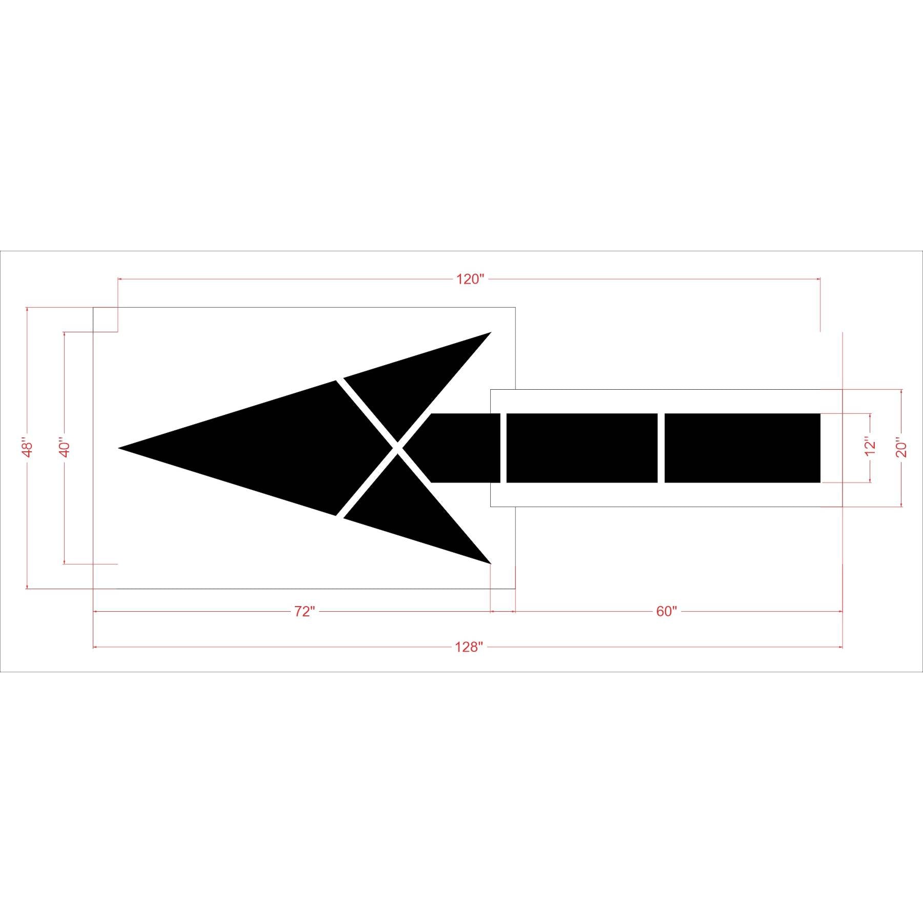 120" Sams Club Straight Arrow Stencil - High-quality stencil for pavement marking, durable and reusable