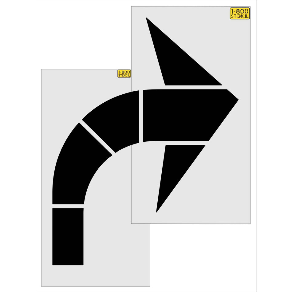 96 inch Sam’s Club right turn arrow stencil for parking lot traffic direction and commercial pavement striping applications