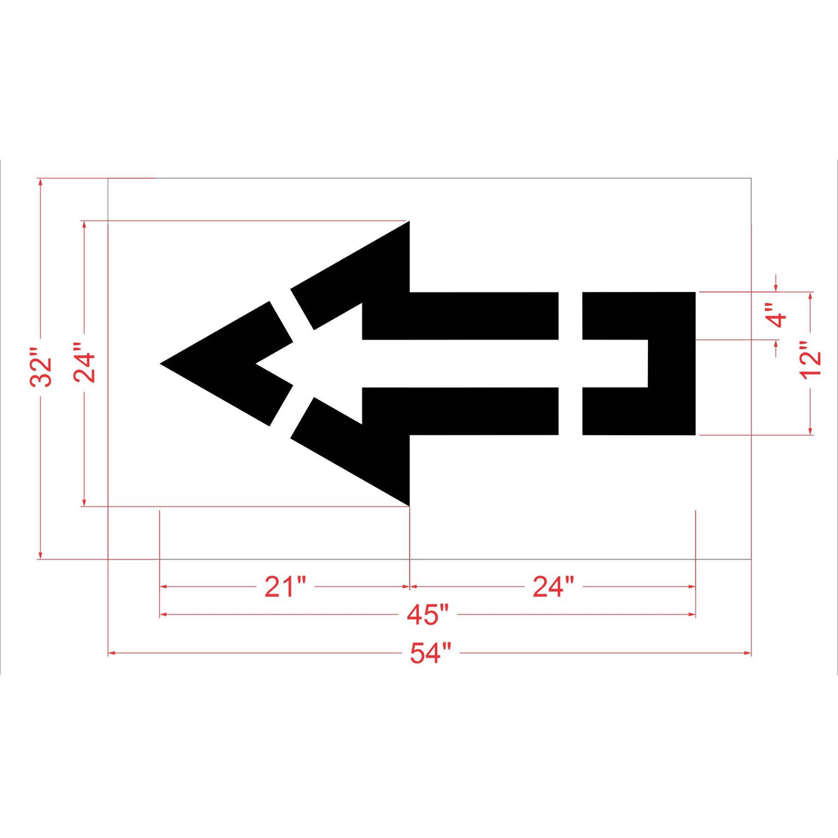 45" Sams Club Straight Arrow Stencil - High-quality stencil for pavement marking, durable and reusable