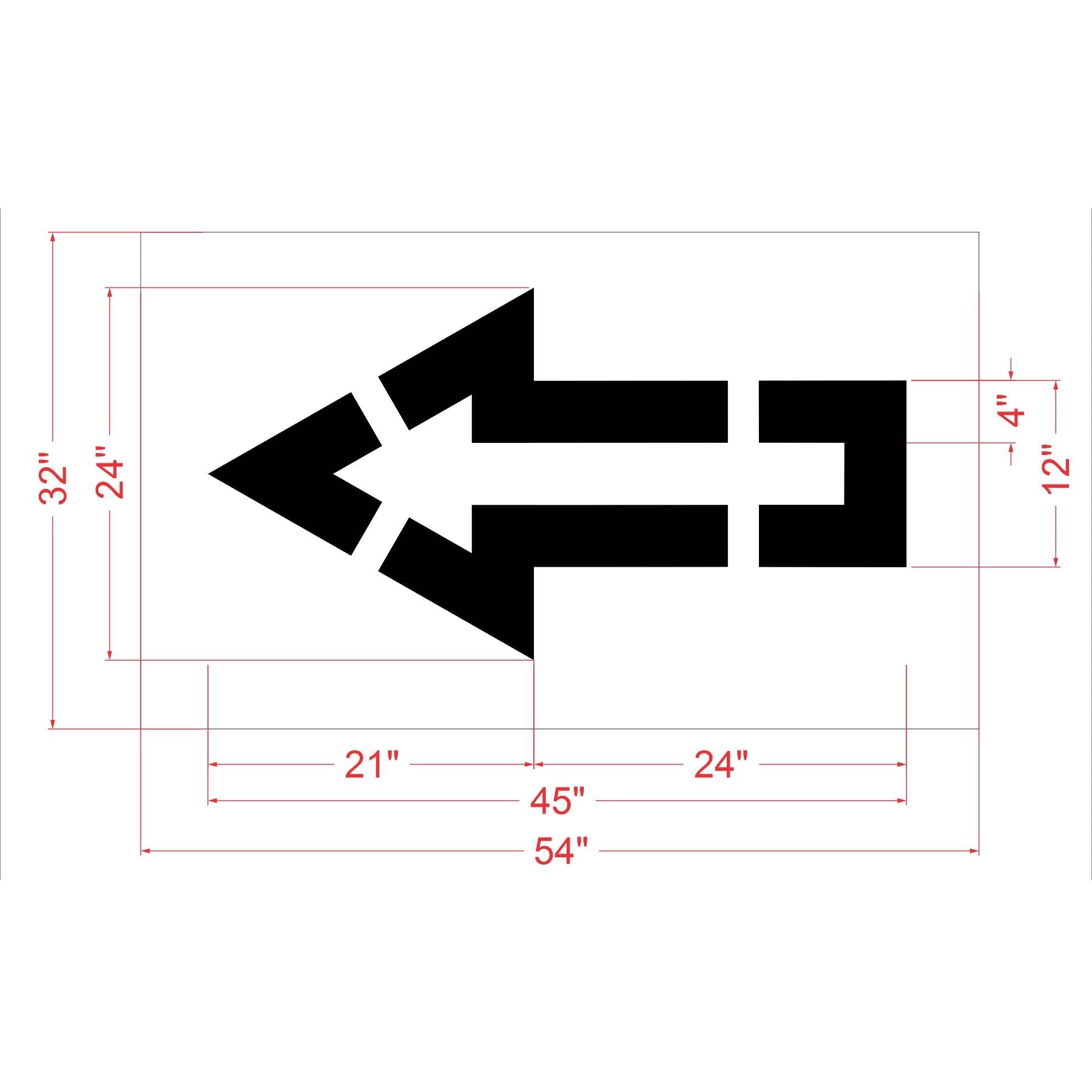 45" Sams Club Straight Arrow Stencil - High-quality stencil for pavement marking, durable and reusable