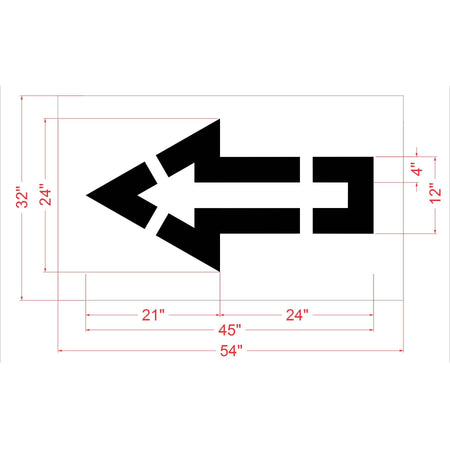 45" Sams Club Straight Arrow Stencil - High-quality stencil for pavement marking, durable and reusable